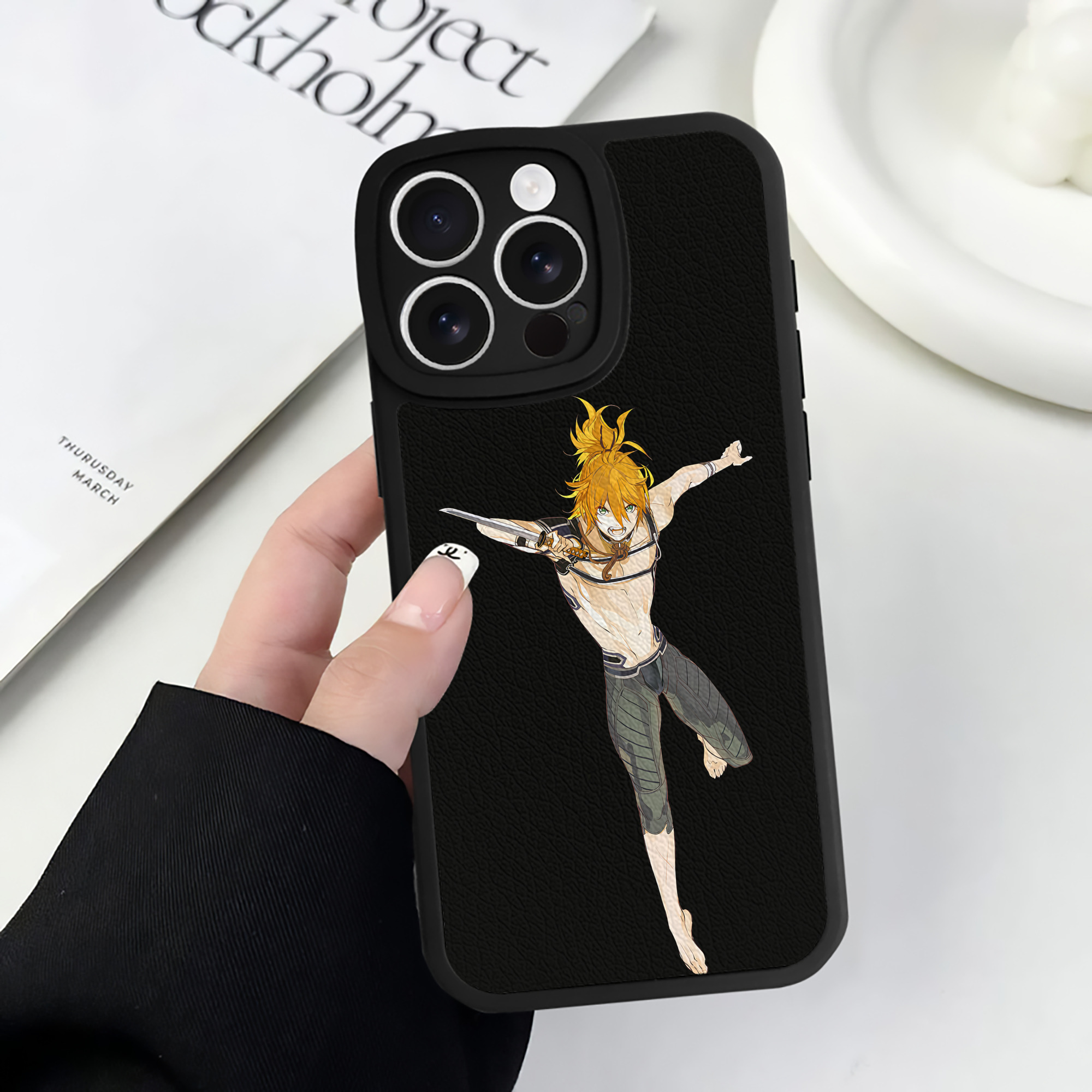 （画像用） 刀剣乱舞 Touken Ranbu 【iPhone 16シリーズ対応】シリコンスマホケース（レザー調） 材質：シリコン